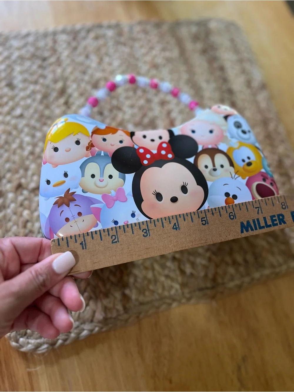 Disney Tsum Tsum Minnie Mouse Hard Carry Case with Pink Bead Handle